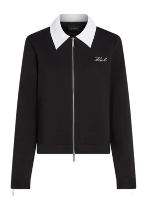 Karl Lagerfeld zip-up collar jacket - Black