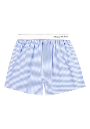 Sporty & Rich Italic-logo striped-pattern boxer shorts - Blue
