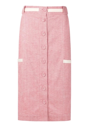 Alcaçuz buttoned-up high-waisted skirt - Red