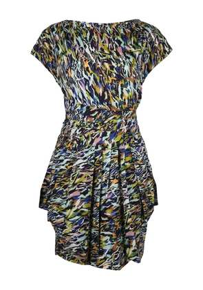 DVF Diane von Furstenberg abstract-print gathered dress - Blue