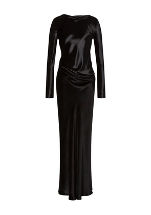 Alberta Ferretti satin long dress - Black