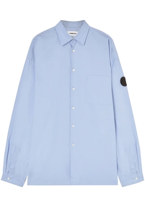 AMBUSH logo-patch button-up shirt - Blue