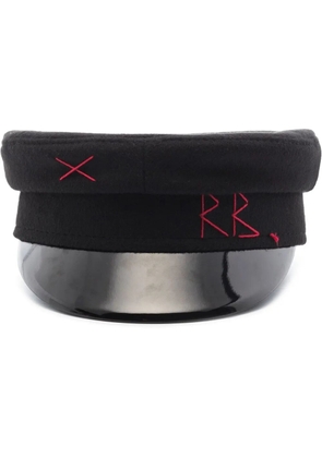 Ruslan Baginskiy embroidered monogram baker boy hat - Black