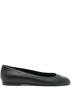 Bally toe-cap b-chain leather ballet flat - Black