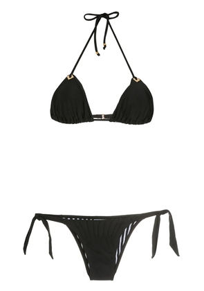 Amir Slama textured triangle bikini set - Black