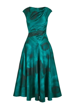 Talbot Runhof jacquard draped dress - Green