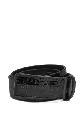 MM6 Maison Margiela crocodile-effect leather belt - Black