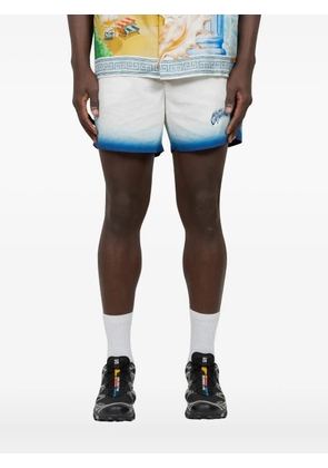 Casablanca logo-print ombré-effect shorts - White