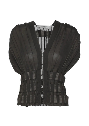 Saint Laurent Pre-Owned V-neck button top - Grey