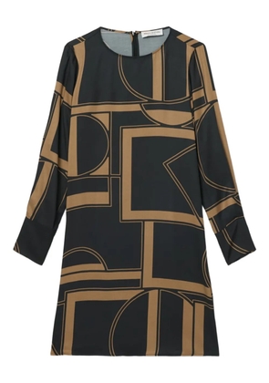 Marc O'Polo geometric-print long-sleeve mini dress - Black