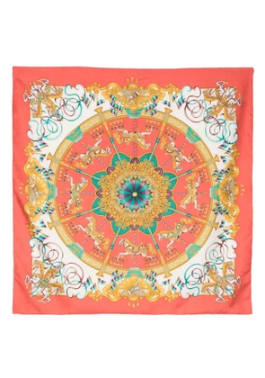 Hermès Pre-Owned 1980s carousel-print silk scarf - White