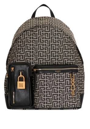 Balmain Pulse monogram-jacquard backpack - Black
