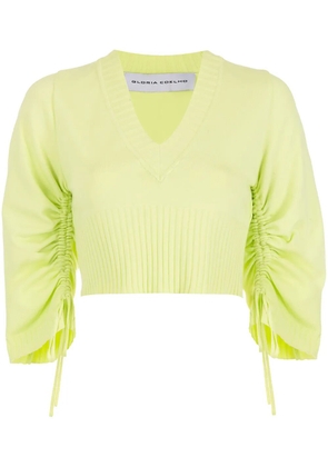 Gloria Coelho short-sleeved gathered top - Green