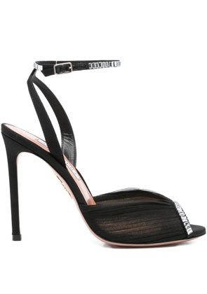 Aquazzura 105mm Gatsby crystal-embellished mesh sandals - Black