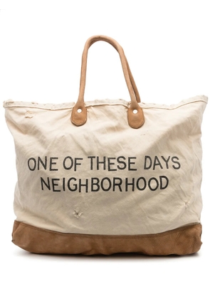 Neighborhood graphic-print canvas tote - Neutrals