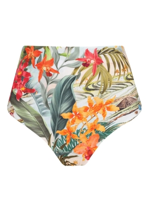Lygia & Nanny high-waisted floral-print bikini bottoms - White