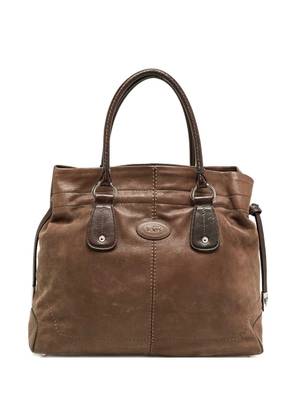 Tod's Vintage drawstring-detail tote bag - Brown