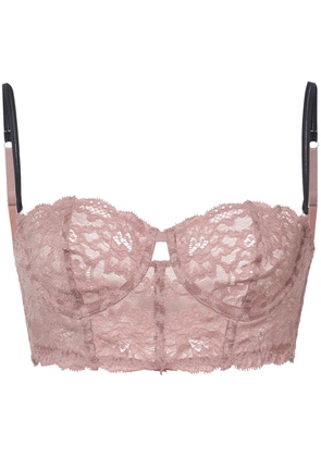 Fleur Du Mal Charlotte lace longline bra - Neutrals