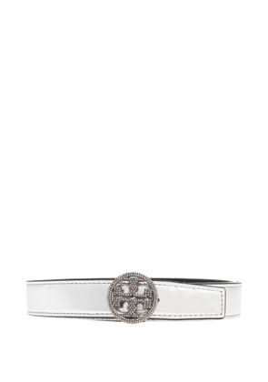 Tory Burch Double T motif-embellished buckle belt - Silver