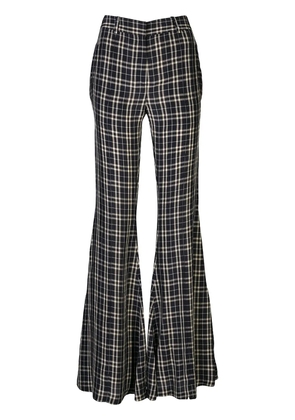 KHAITE Stockard check flared trousers - Blue