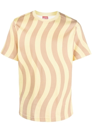 Camper wave-print short-sleeve T-shirt - Yellow