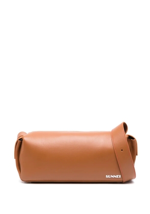 Sunnei Labauletto leather shoulder bag - Brown