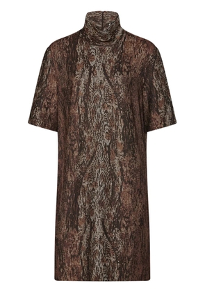 Rosetta Getty mock-neck shift dress - Brown