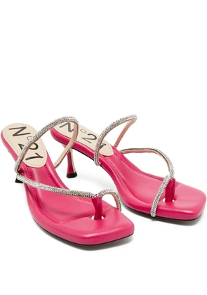 Nº21 leather crystal-embellished thong sandal - Pink