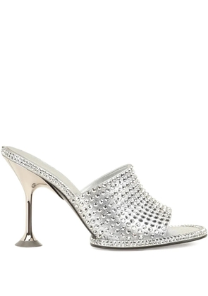 Sergio Rossi Orb leather mules - Silver