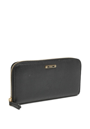Fendi Pre-Owned top-zip leather wallet - Black