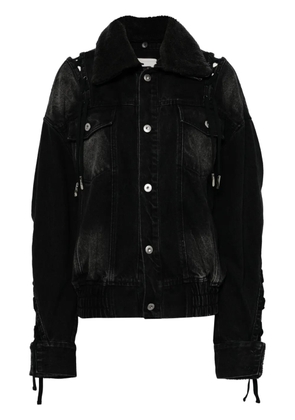 Feng Chen Wang deconstructed denim jacket - Black