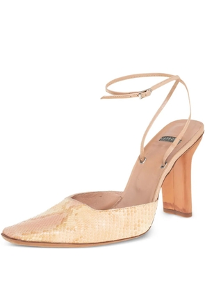 Casadei Vintage 100mm leather heeled pumps - Neutrals