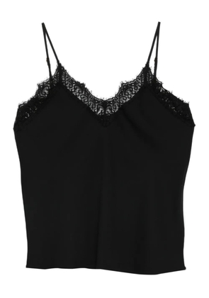 NISSA lace-trim top - Black
