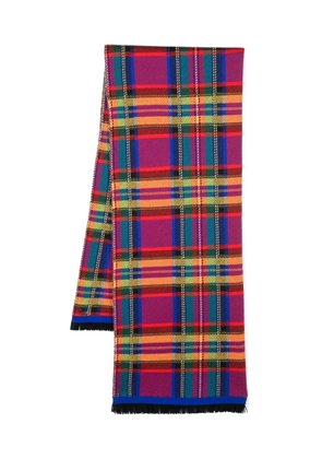 Saint Laurent Pre-Owned 1980s tartan-check wool scarf - Blue
