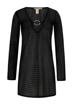 PARAMIDONNA Krista eyelet-detail beach dress - Black