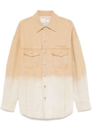 Feng Chen Wang gradienf-effect denim jacket - Brown