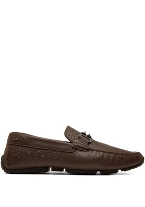 Bally Parsal Driver embossed-leather loafers - Brown