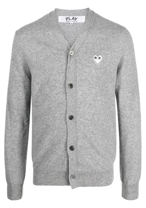 Comme Des Garçons Play heart-patch mélange-effect wool cardigan - Grey
