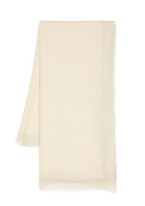 Off-White fringed-edge fine-knit scarf