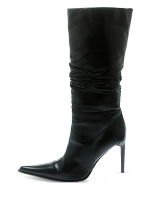 Le Silla 100mm ruched leather boots - Black