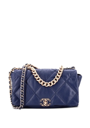 CHANEL Pre-Owned 19 Flap Bag Quilted Leather Maxi crossbody bag - Blue