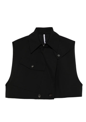 Liviana Conti flap-pocket collared waistcoat - Black