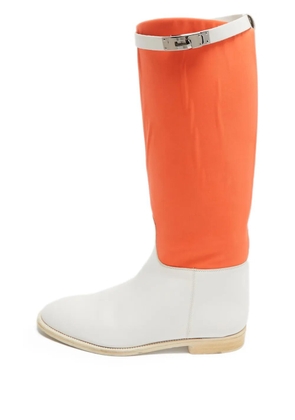 Hermès Pre-Owned colour-block knee-high boots - Orange