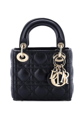 Christian Dior Pre-Owned Lady Dior Bag Cannage Quilt Lambskin Micro shoulder bag - Black