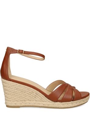 Lauren Ralph Lauren crisscross-strap wedge sandals - Brown