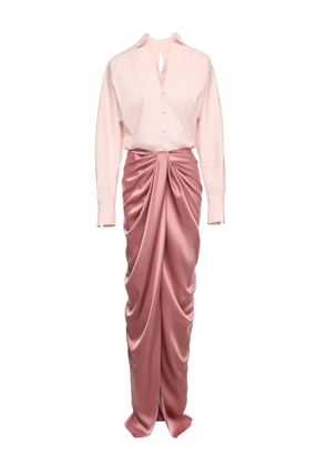 V:PM ATELIER Corynna draped satin-panel maxi dress - Pink
