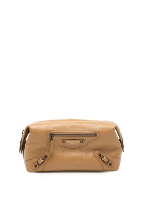 Balenciaga Pre-Owned 2016 Lambskin Motocross Classic Toiletry pouch - Brown