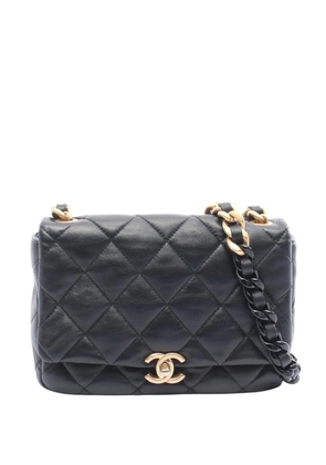 CHANEL Pre-Owned 2021-2025 CC Quilted Lambskin Single Flap shoulder bag - Black