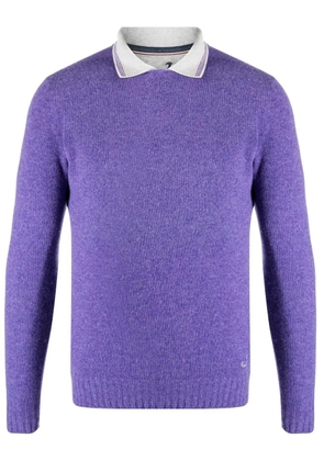 Jacob Cohën polo-collar cotton sweatshirt - Purple