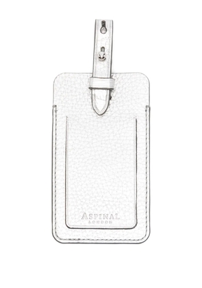 Aspinal Of London leather tag - Silver